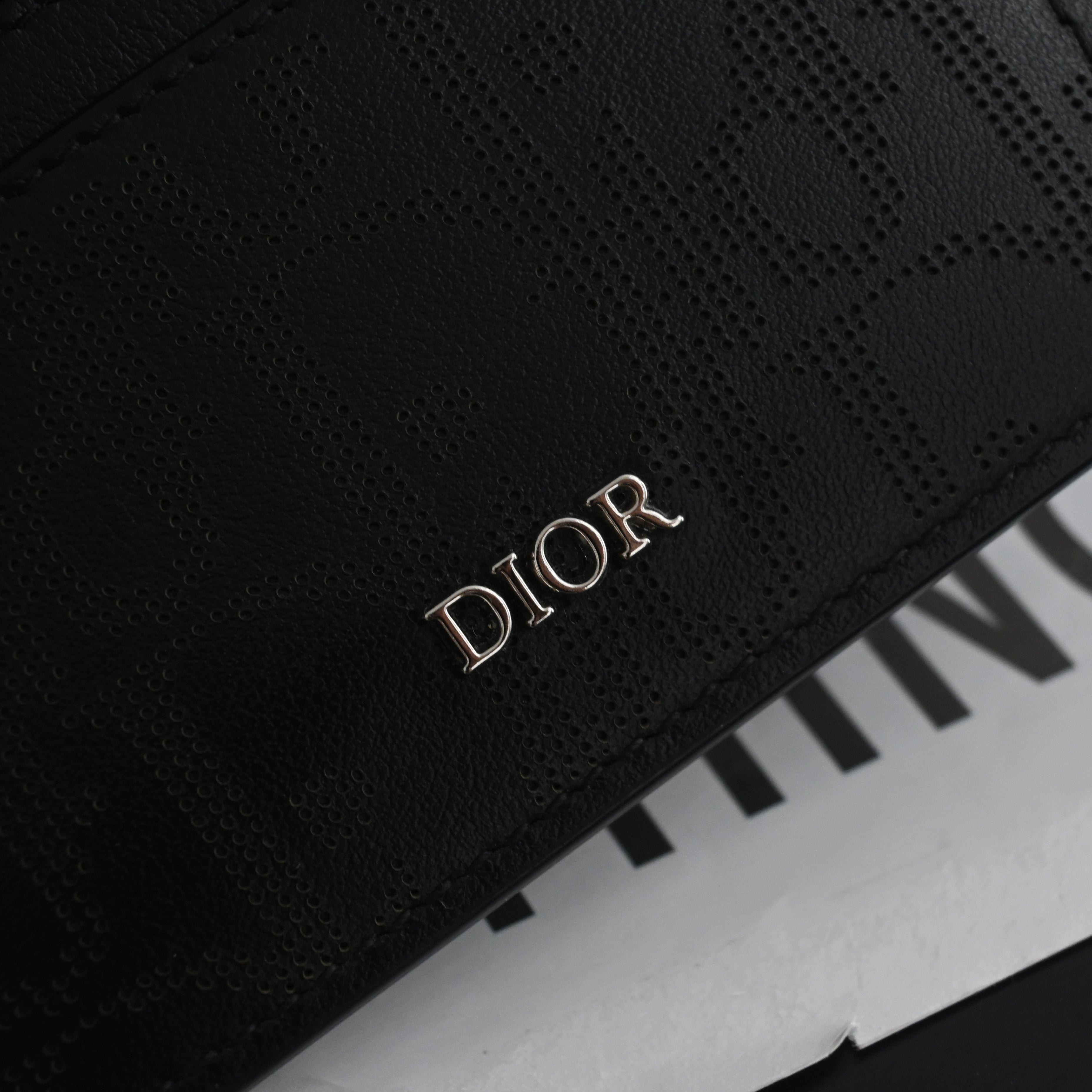 Christian Dior Perforated Leather Oblique Card Holder