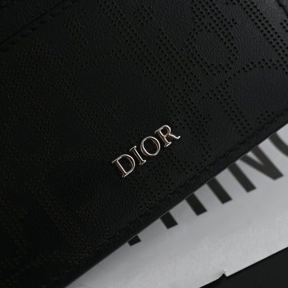 Christian Dior Perforated Leather Oblique Card Holder