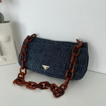 Prada Denim Gaufre Shoulder bag