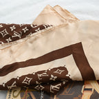 Louis Vuitton Vintage Brown Monogram Scarf - Leluxe Vintage Sdn. Bhd.