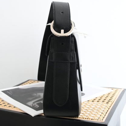 Salvatore Ferragamo Gancini Saffiano Leather Shoulder Bag