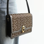Celine Horse Carriage Brown Macadam Cloth Shoulder Bag