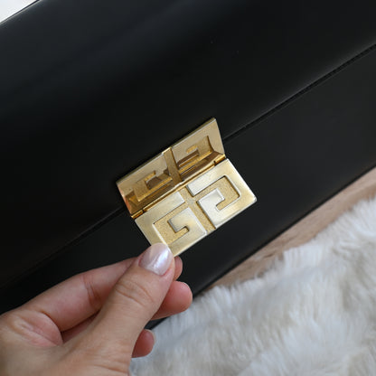 Givenchy 4G Buckle Matte Black Top Handle Kelly
