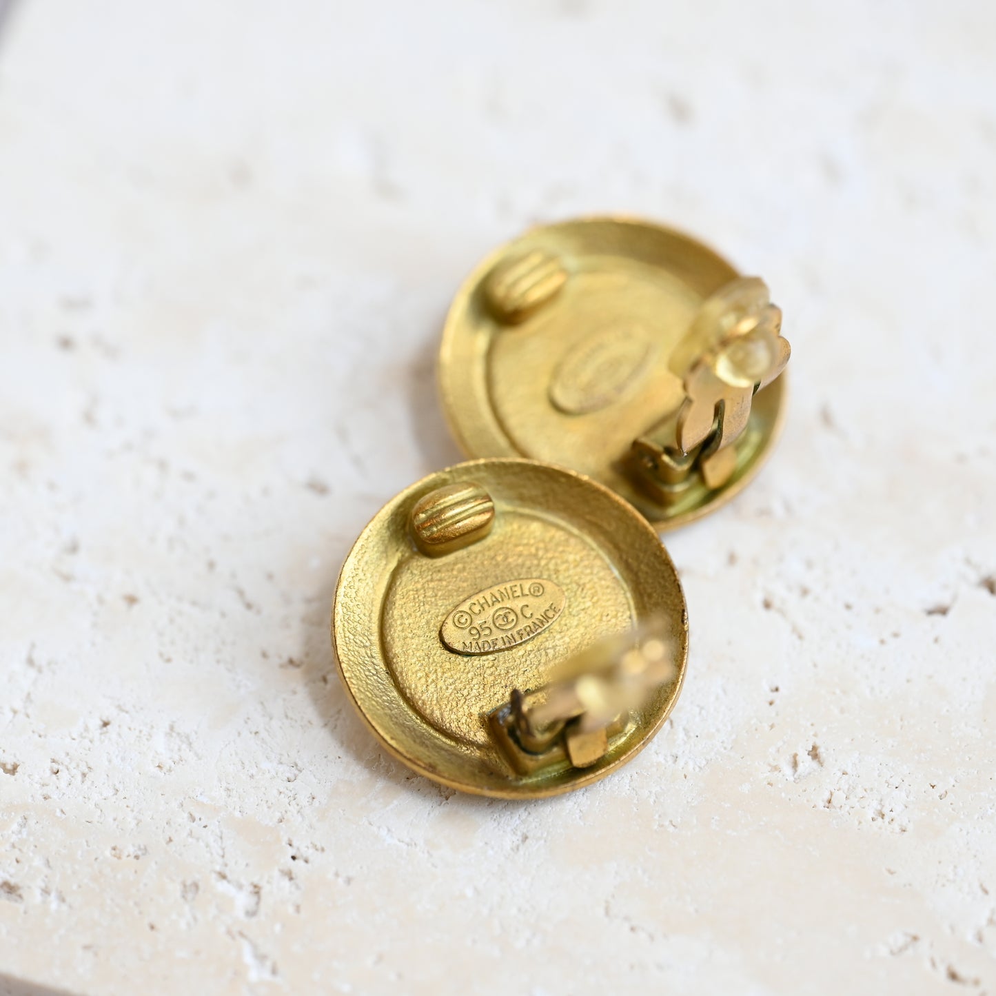 Chanel CC Button Earclip