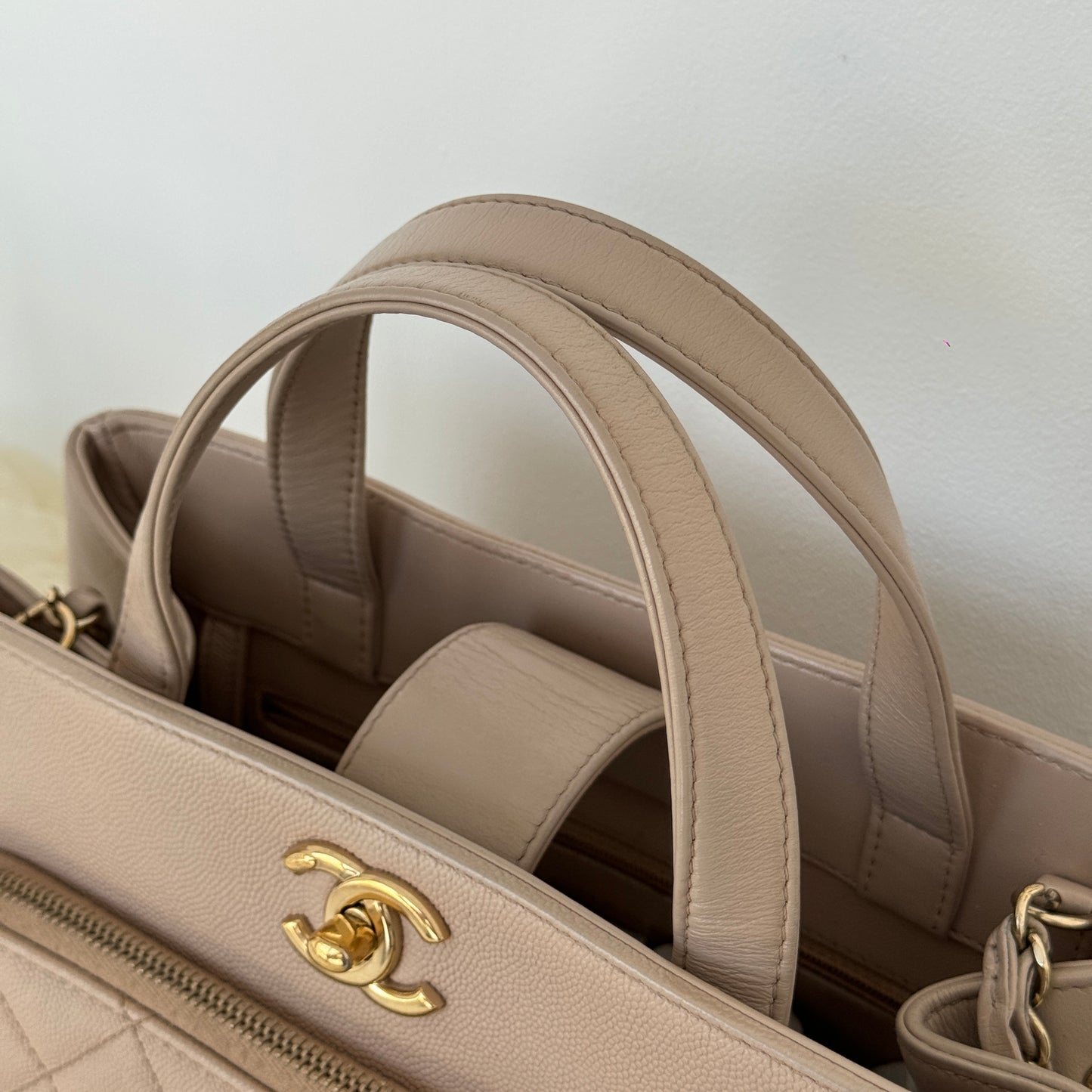 Chanel Beige Caviar Business Affinity Tote