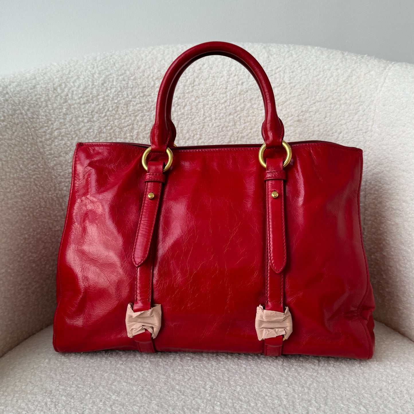 Miu Miu Vitello Shine Rosso