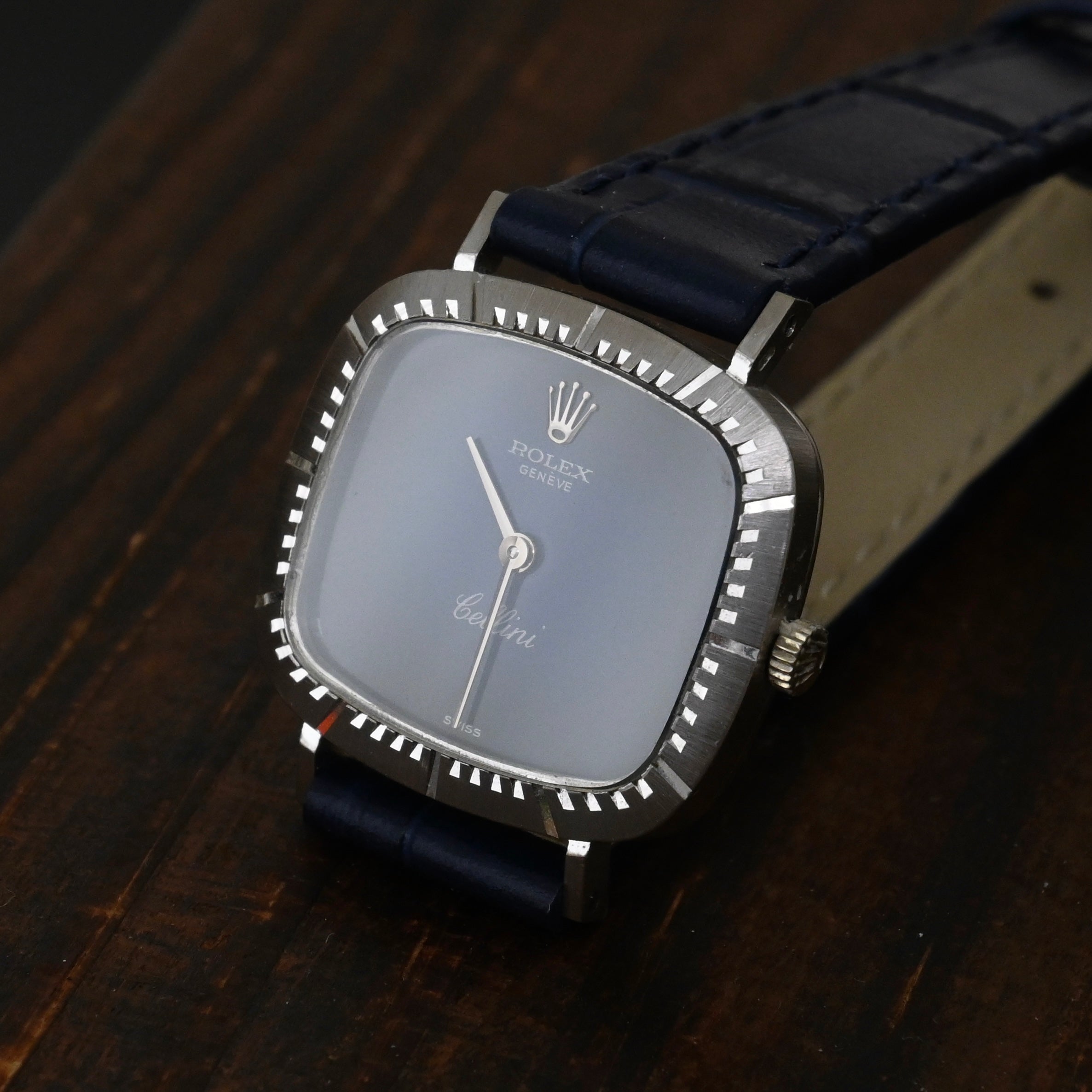 Rolex Cellini 4082 WG Gradient Blue Watch - Leluxe Vintage Sdn. Bhd.