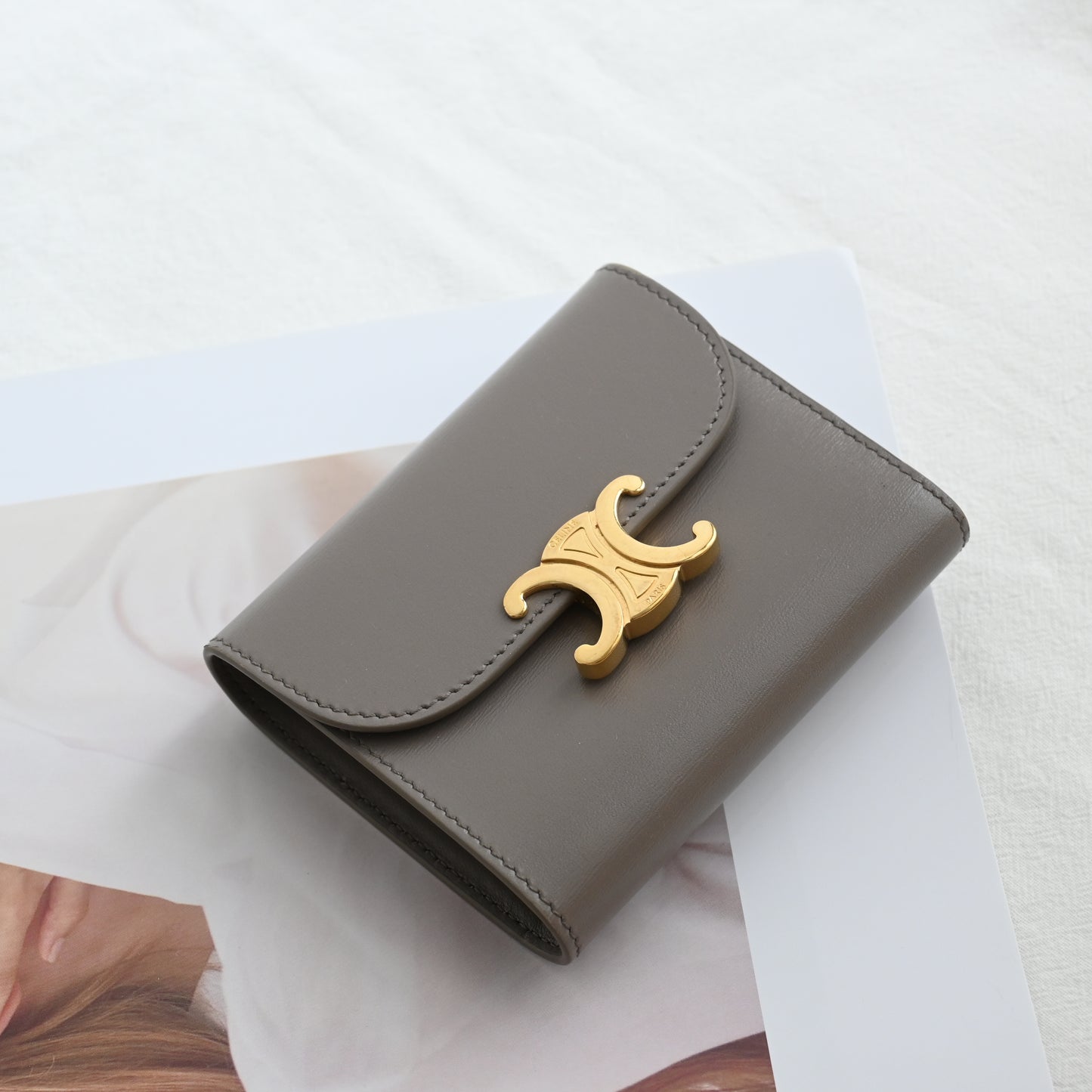 Celine Small Flap Triomphe Trifold Wallet