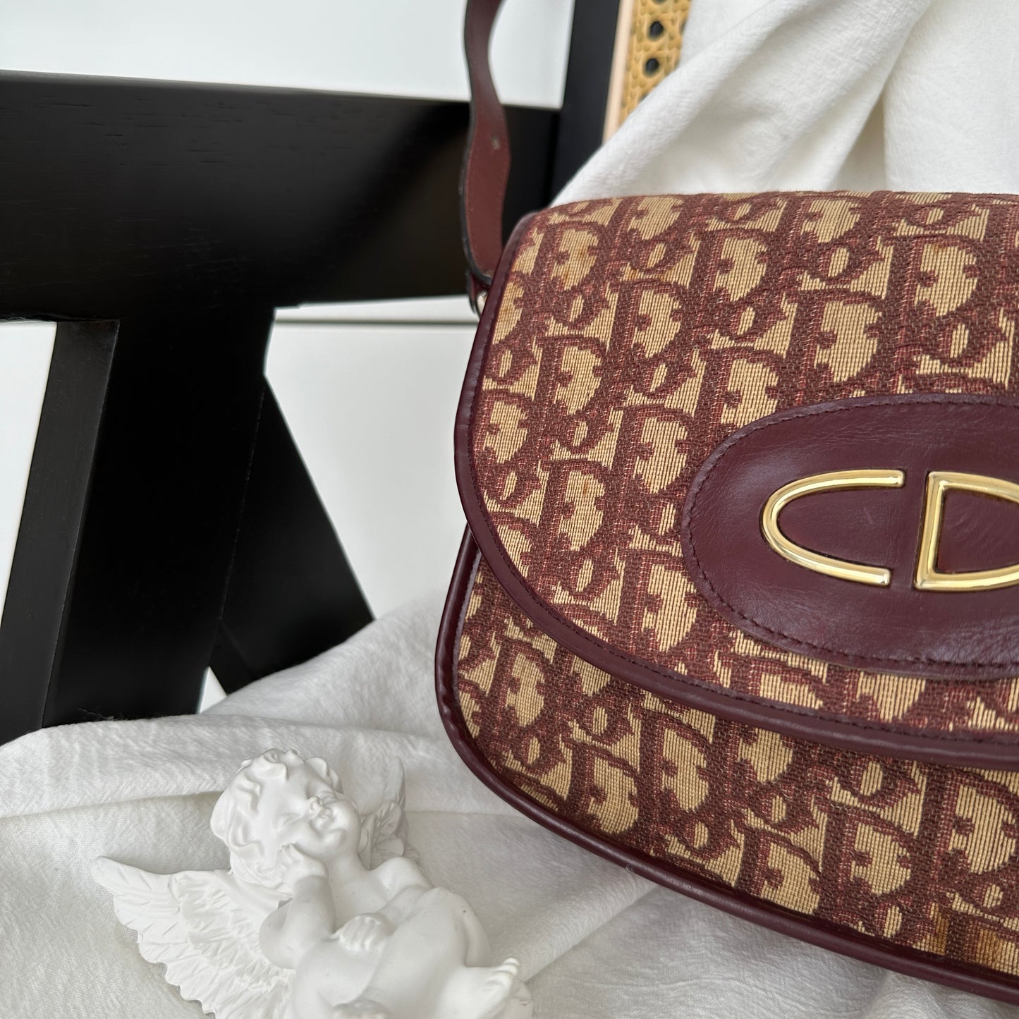 Dior Monogram Red Oblique Canvas Shoulder Bag