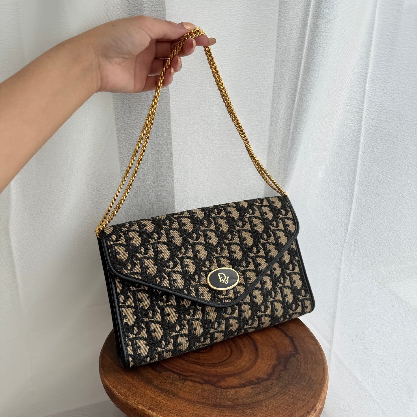 Dior Vintage Monogram Chain Shoulder Bag