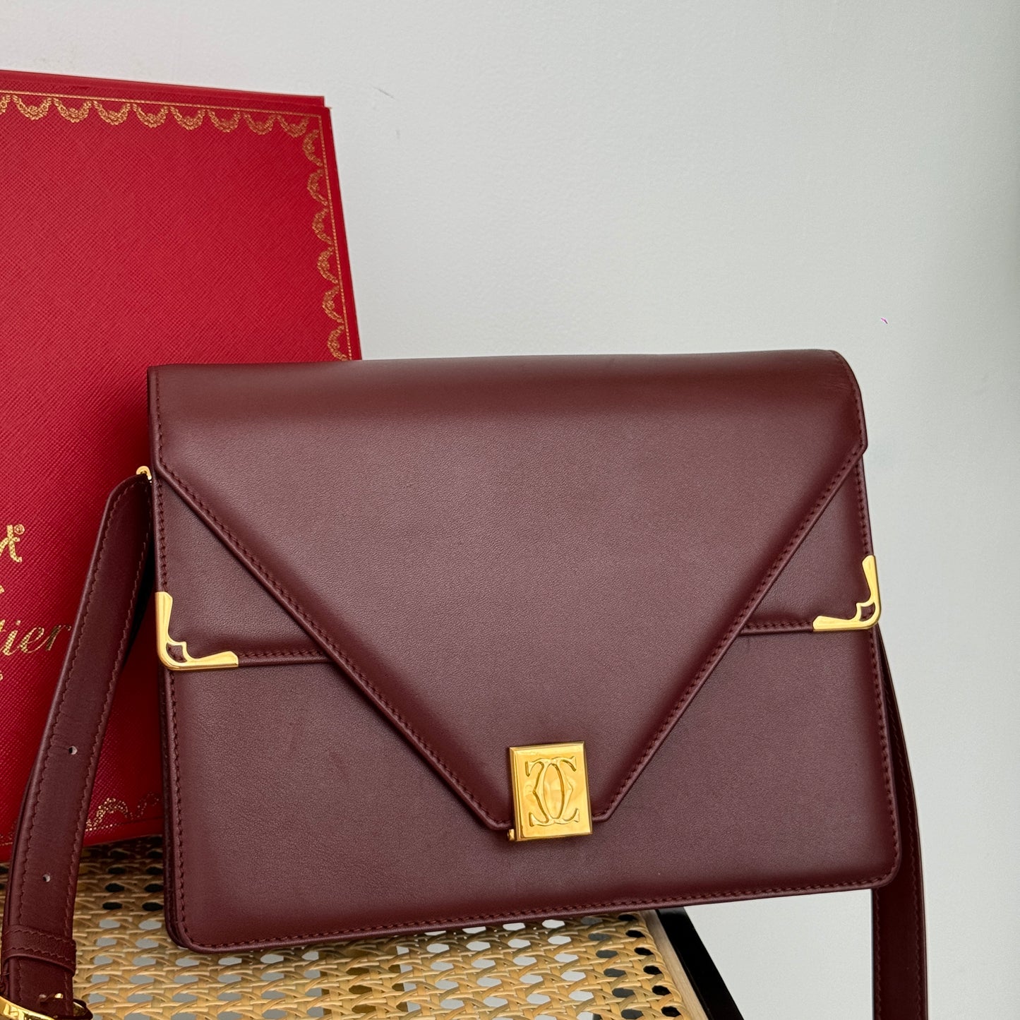 Cartier Must De Cartier Bordeaux Envelope Bag