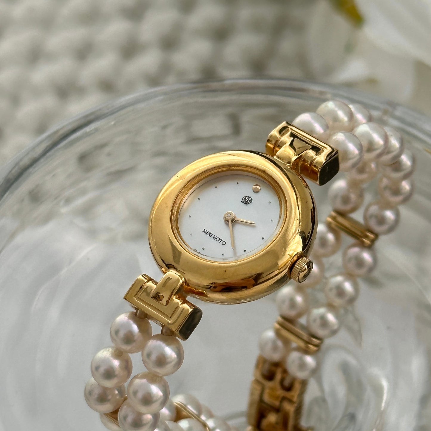 Mikimoto Double Pearl Bracelet Vintage Watch