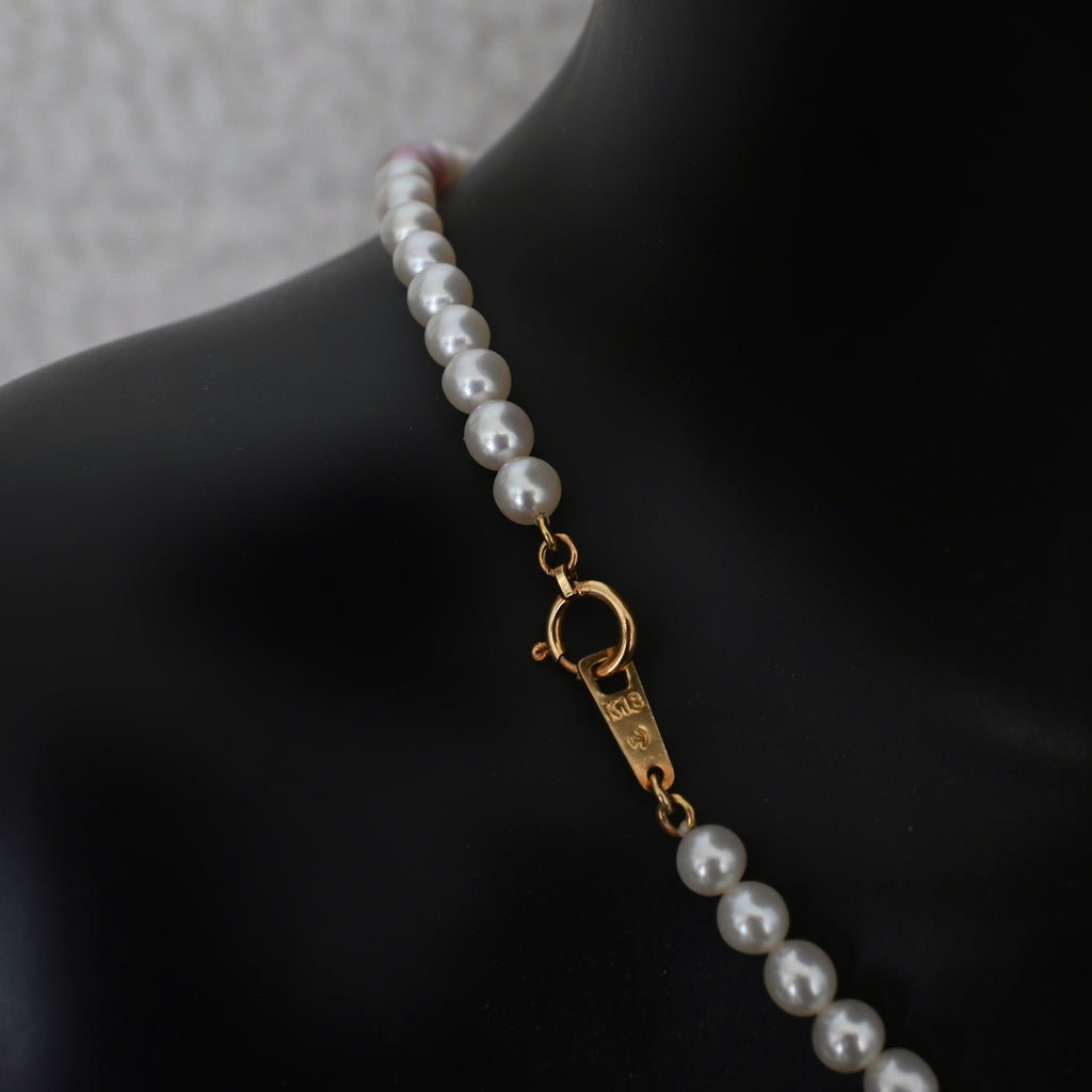 Tasaki Akoya Pearl Chocker Necklace  18k YG