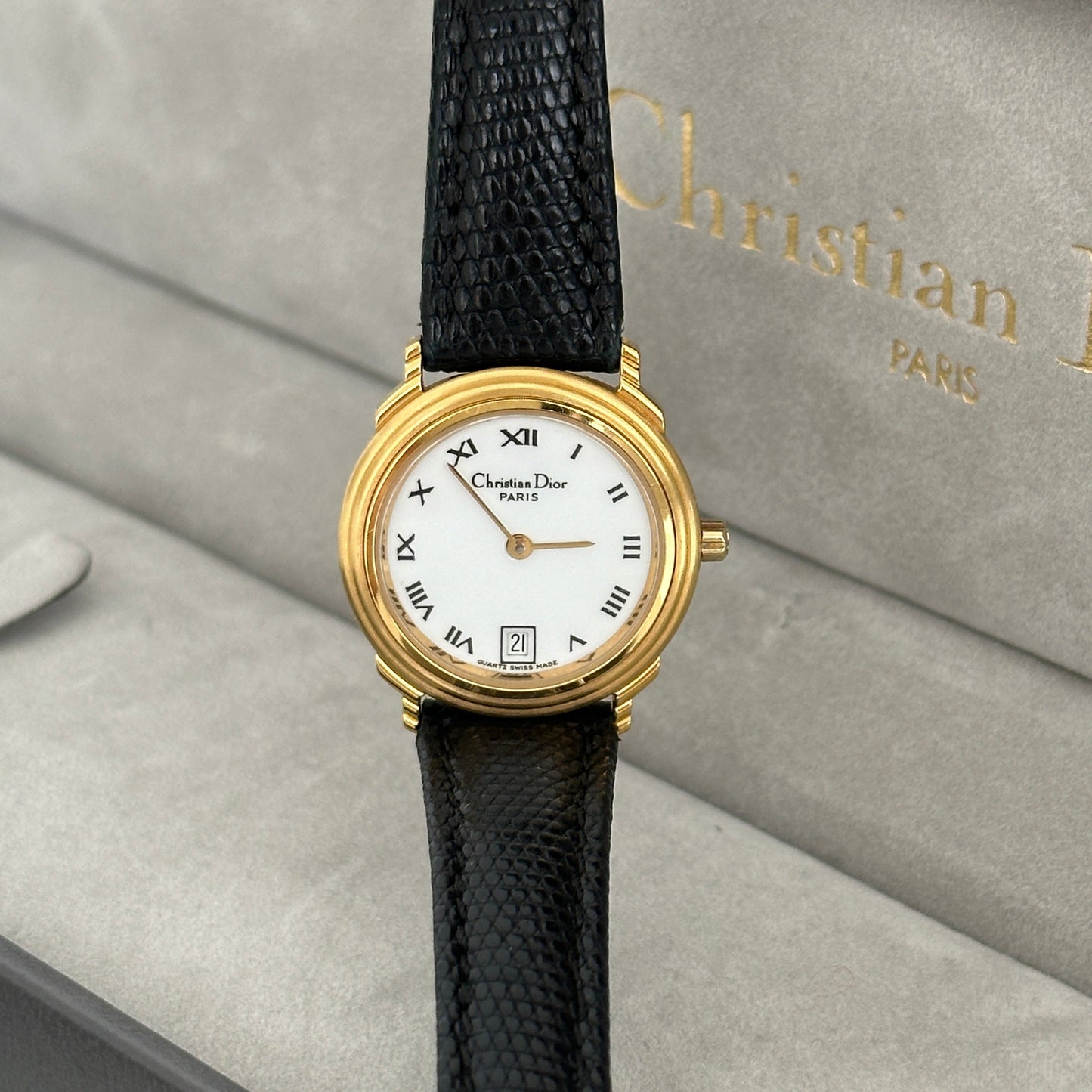 Dior Gold-toned Round Case Vintage Watch - Leluxe Vintage Sdn. Bhd.