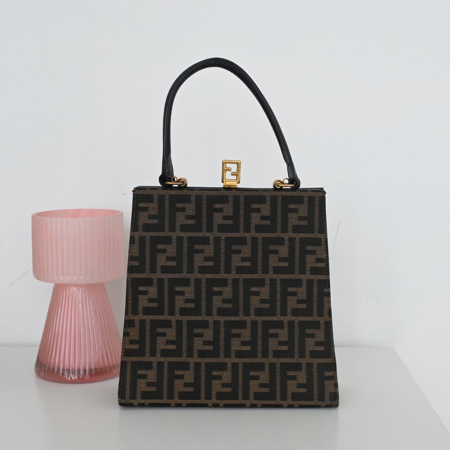Fendi Zucca Monogram Top Handle Tote