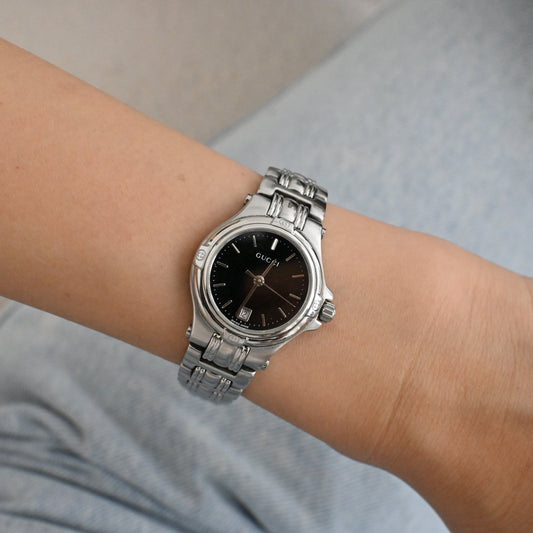 Gucci 9040L Date Black Dial Watch - Leluxe Vintage Sdn. Bhd.