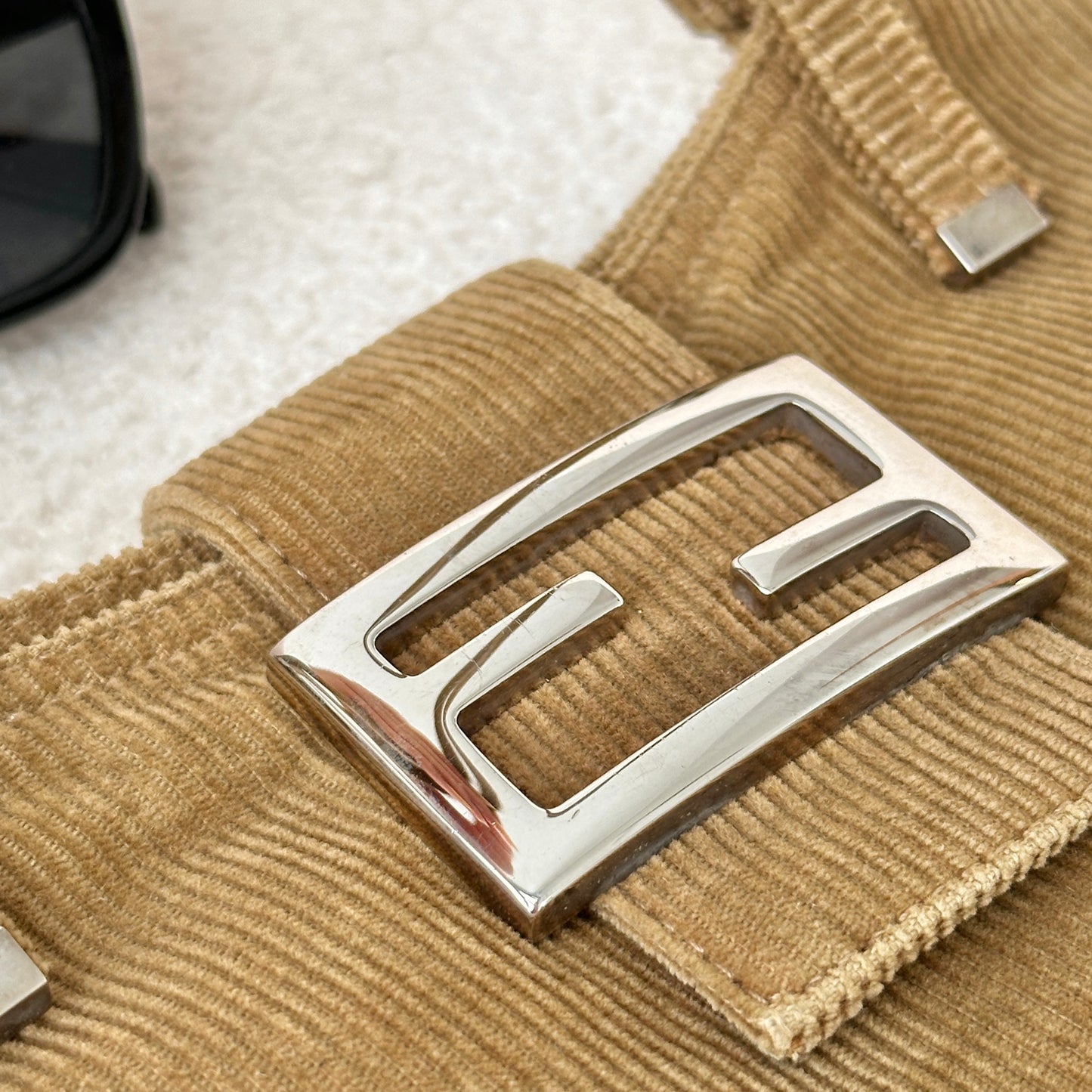 Fendi Corduroy Shoulder Bag