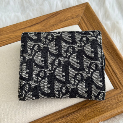 Dior Compact Wallet in Navy Monogram