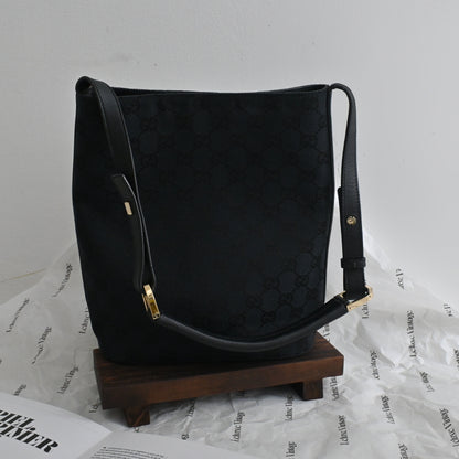 Gucci Navy Canvas Shoulder Bag