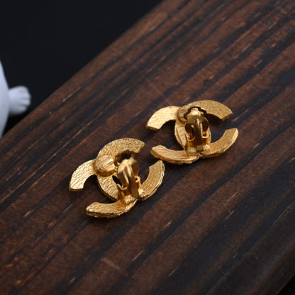 Chanel Quilted CC Weaves Earclips Earrings