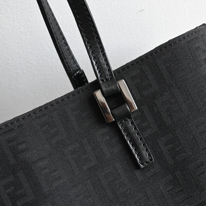 Fendi Zucchino Black Canvas Tote