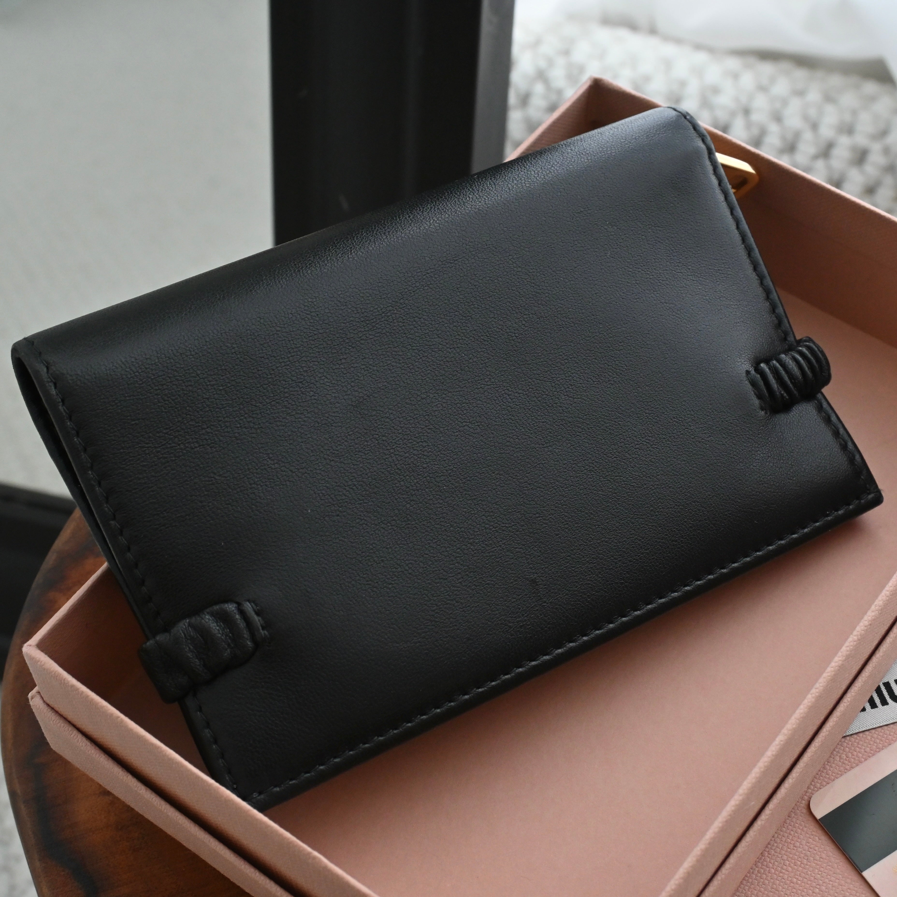Miu Miu Metallic Foldover Wallet