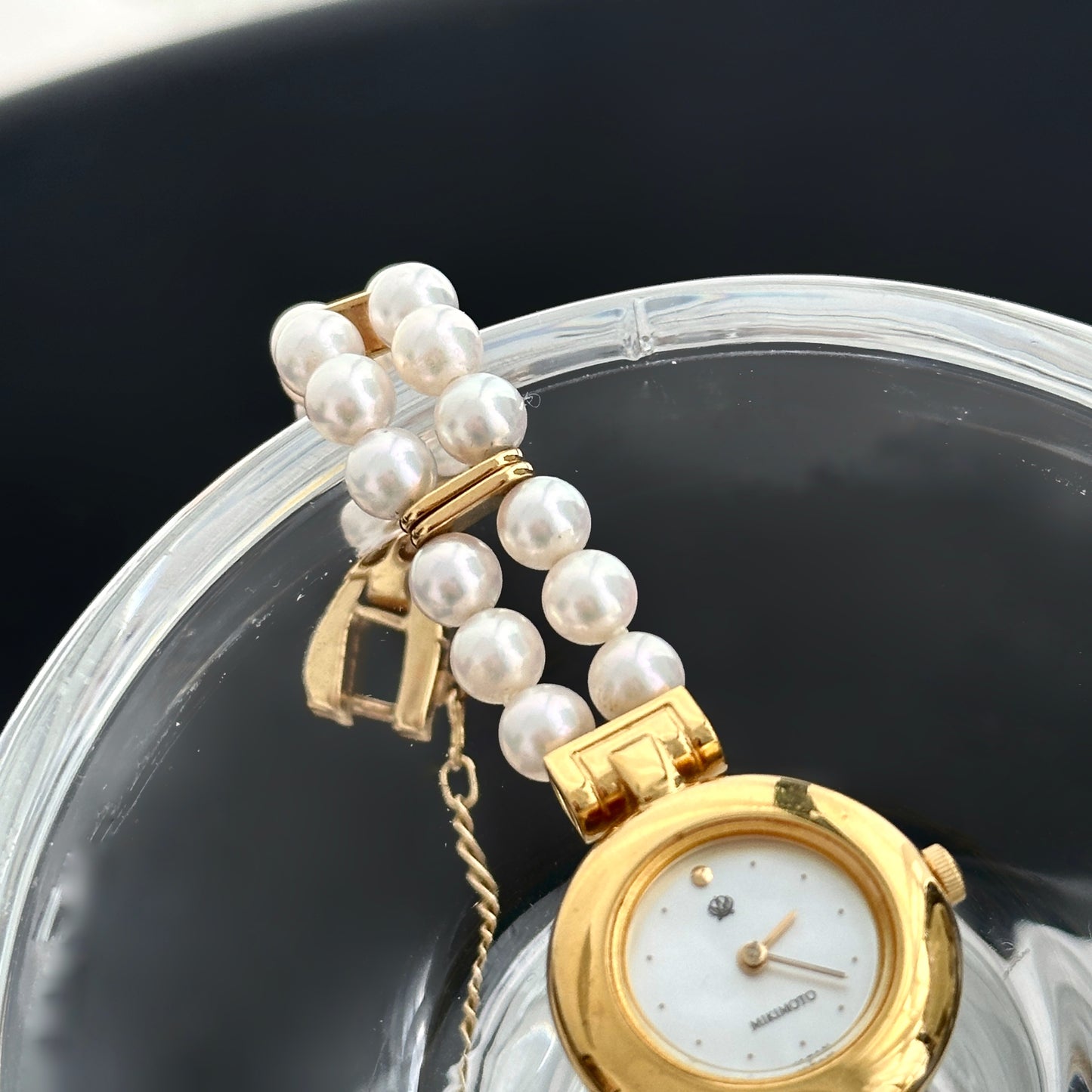 Mikimoto Double Pearl Bracelet Vintage Watch