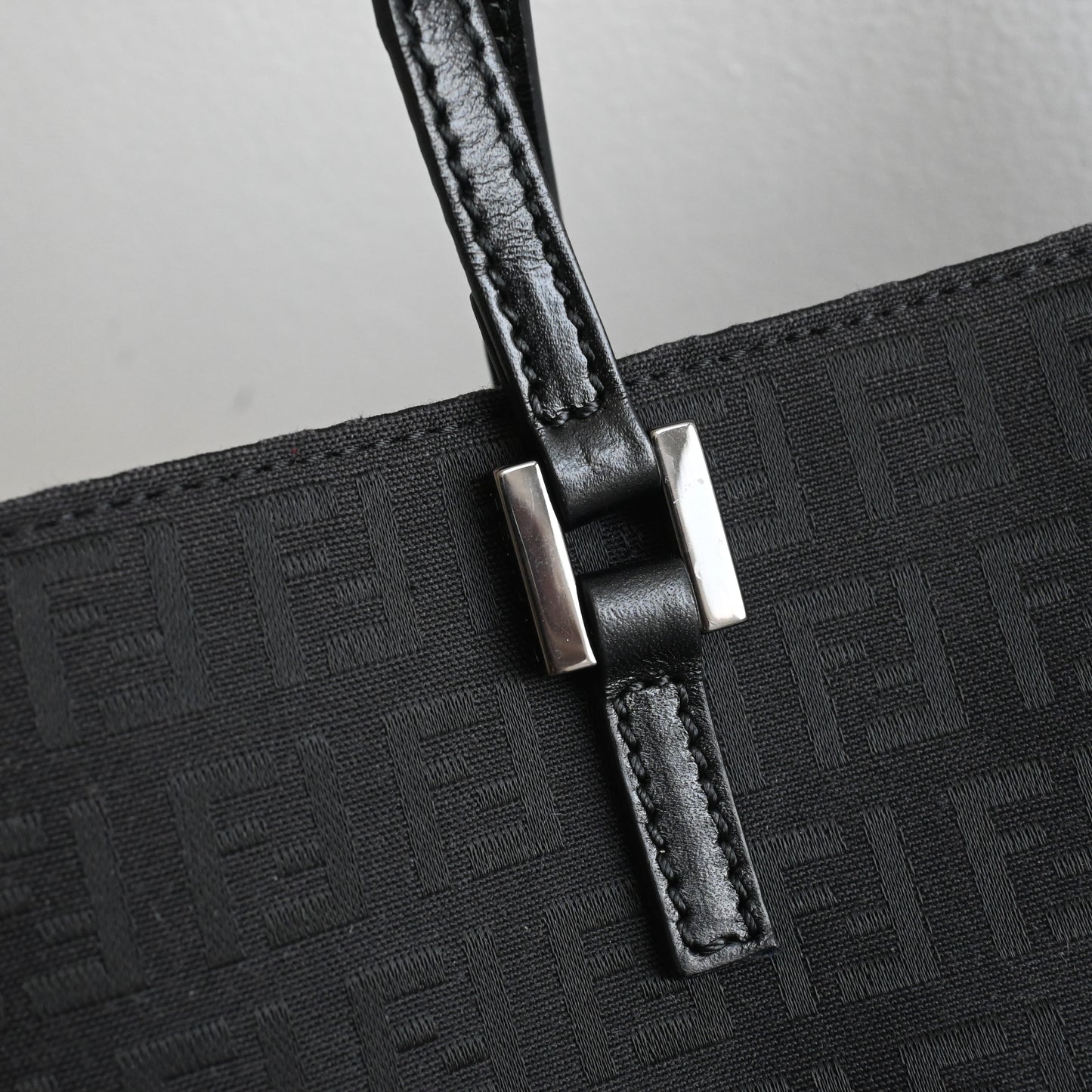 Fendi Zucchino Black Canvas Tote