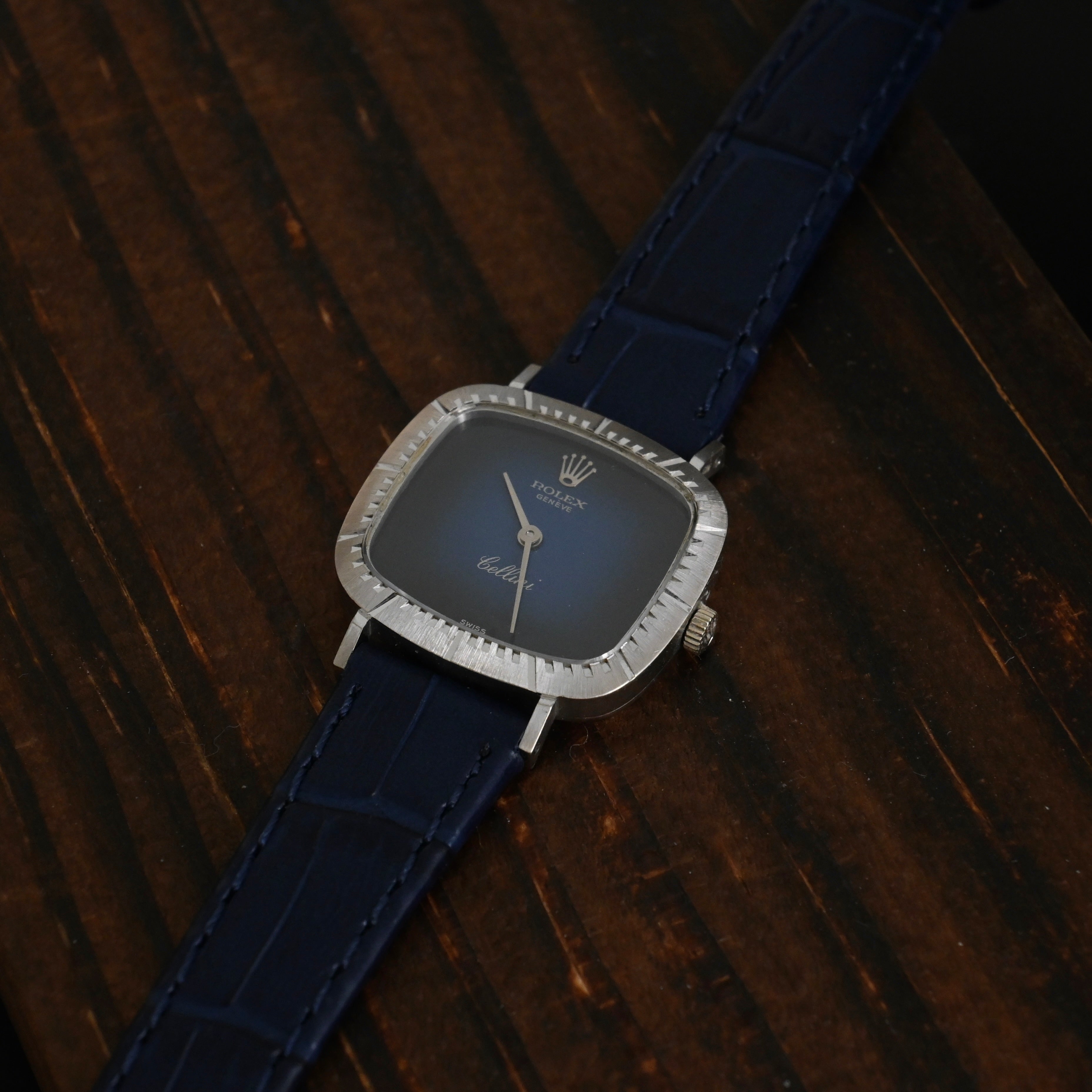 Rolex Cellini 4082 WG Gradient Blue Watch - Leluxe Vintage Sdn. Bhd.