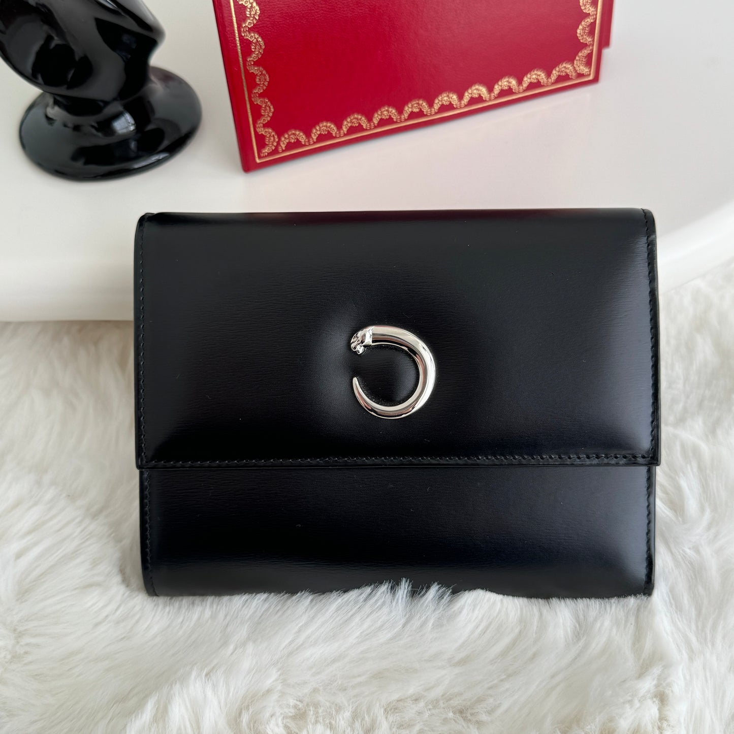 Cartier Panthere Leather Wallet Black