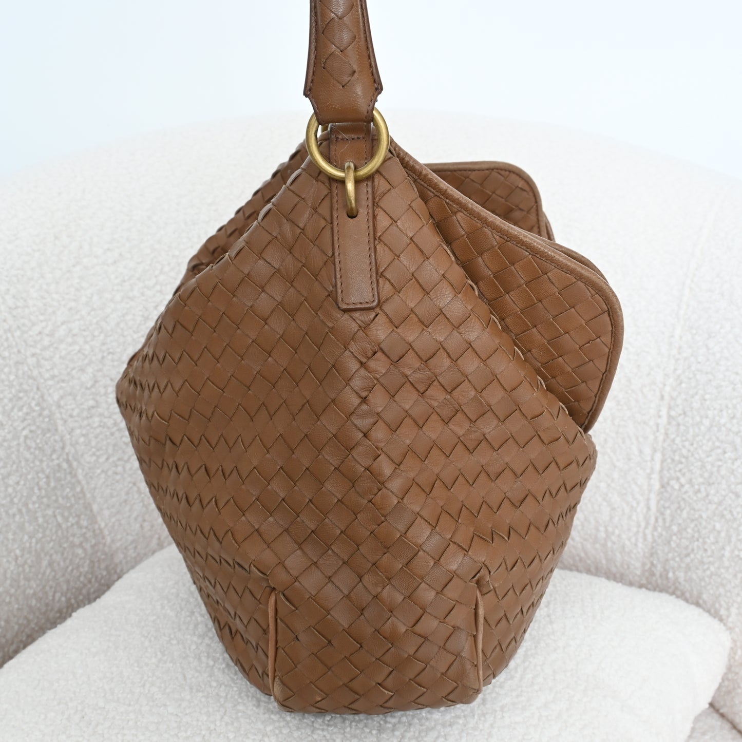 Bottega Veneta Intrecciato Hobo Double Flap Bag