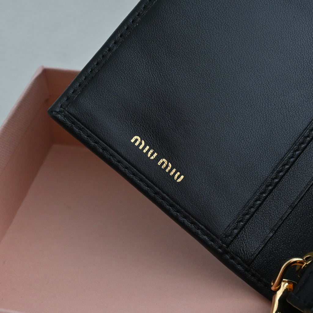 Miu Miu Metallic Foldover Wallet