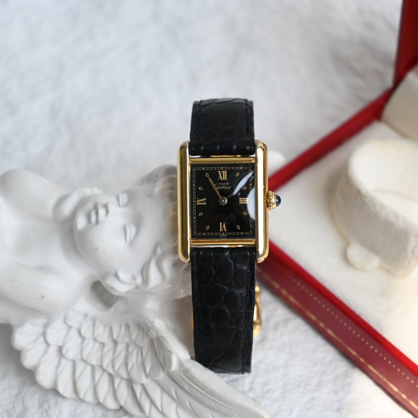 Cartier Must de Tank SM Black Roman Dial