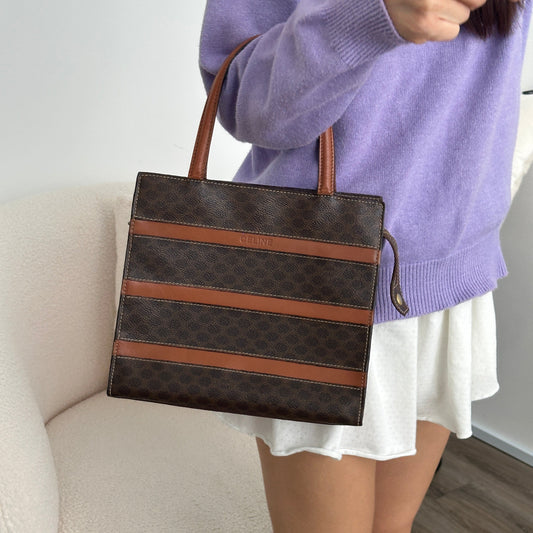 Celine Macadam Monogram Stripe Tote - Leluxe Vintage Sdn. Bhd.