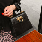Salvatore Ferragamo Gancini Kelly Small in Embossed Lizard Leather - Leluxe Vintage Sdn. Bhd.