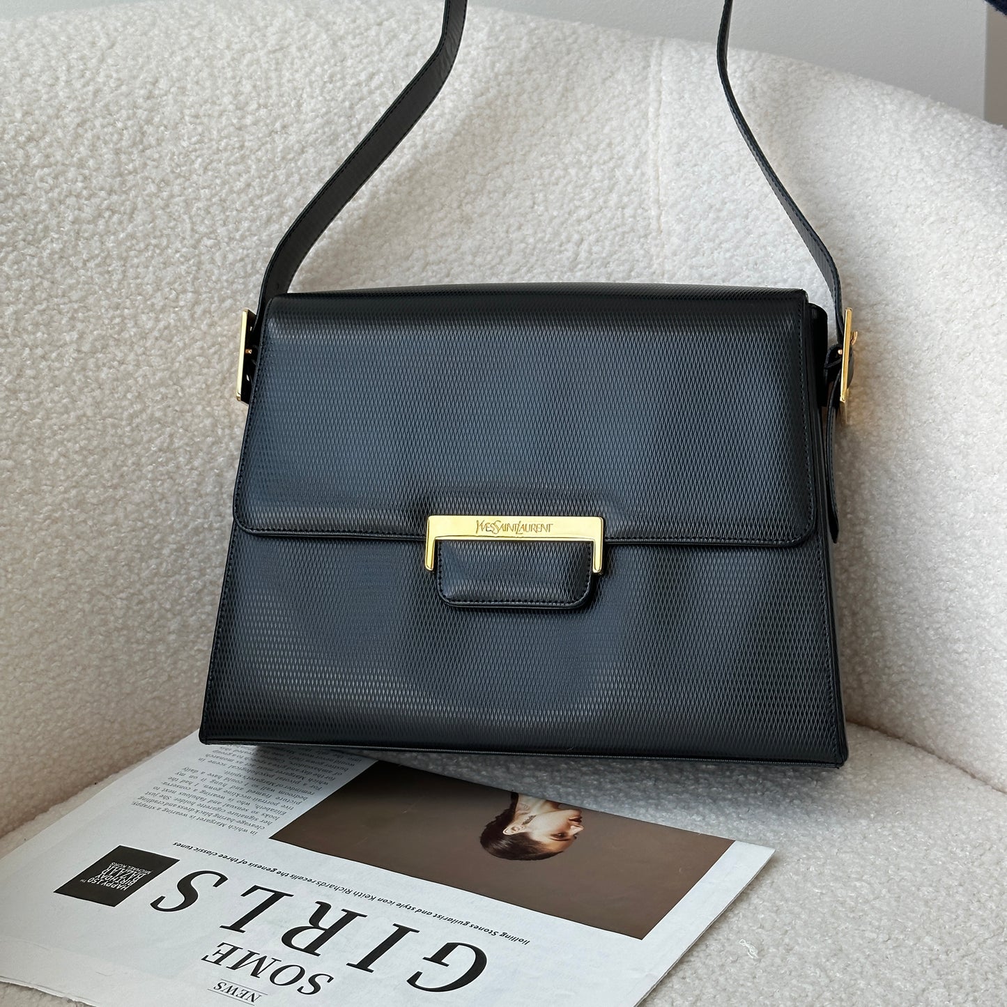 Yves Saint Laurent YSL Black Leather Shoulder Bag