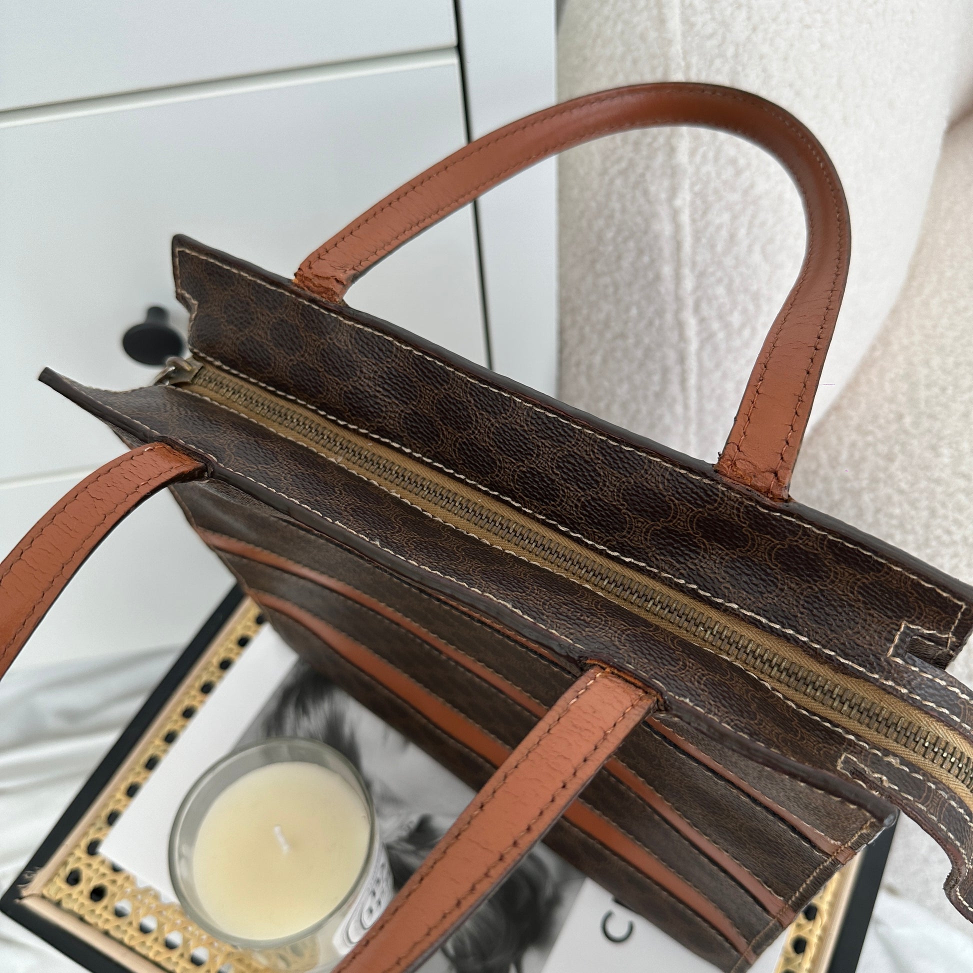 Celine Macadam Monogram Stripe Tote - Leluxe Vintage Sdn. Bhd.