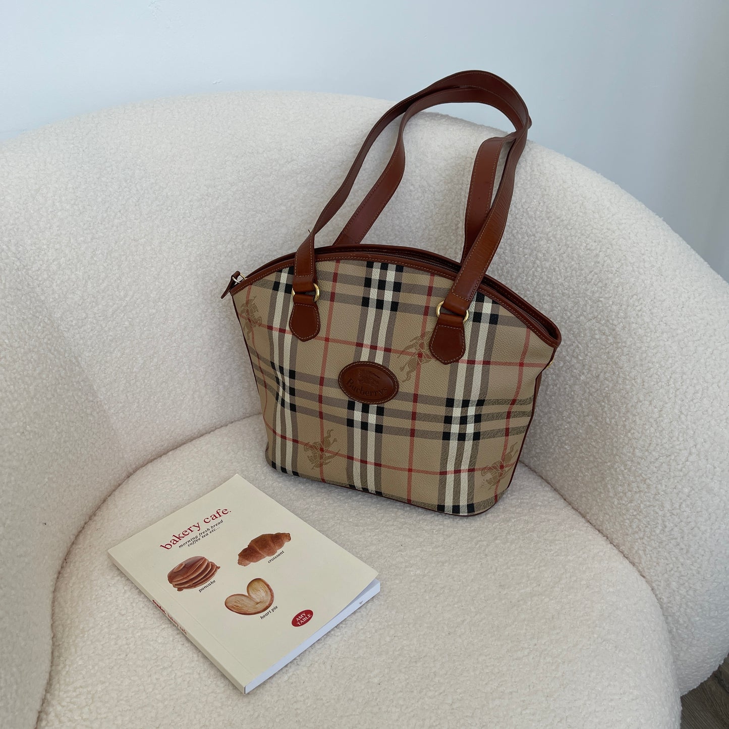 Burberry Check Tote in Beige