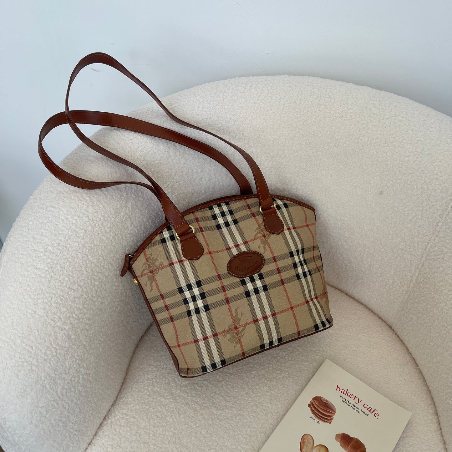 Burberry Check Tote in Beige