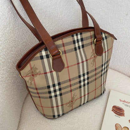 Burberry Check Tote in Beige