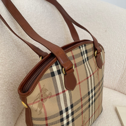 Burberry Check Tote in Beige