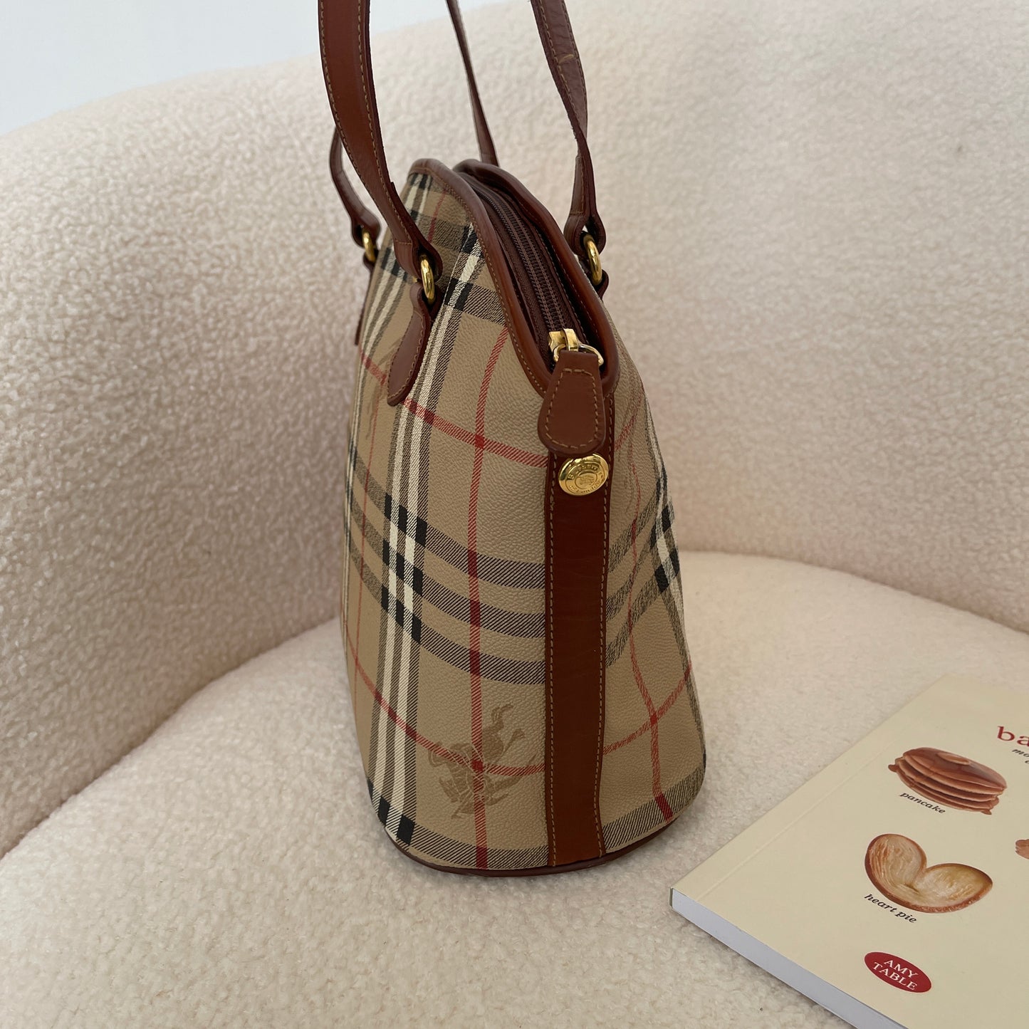 Burberry Check Tote in Beige