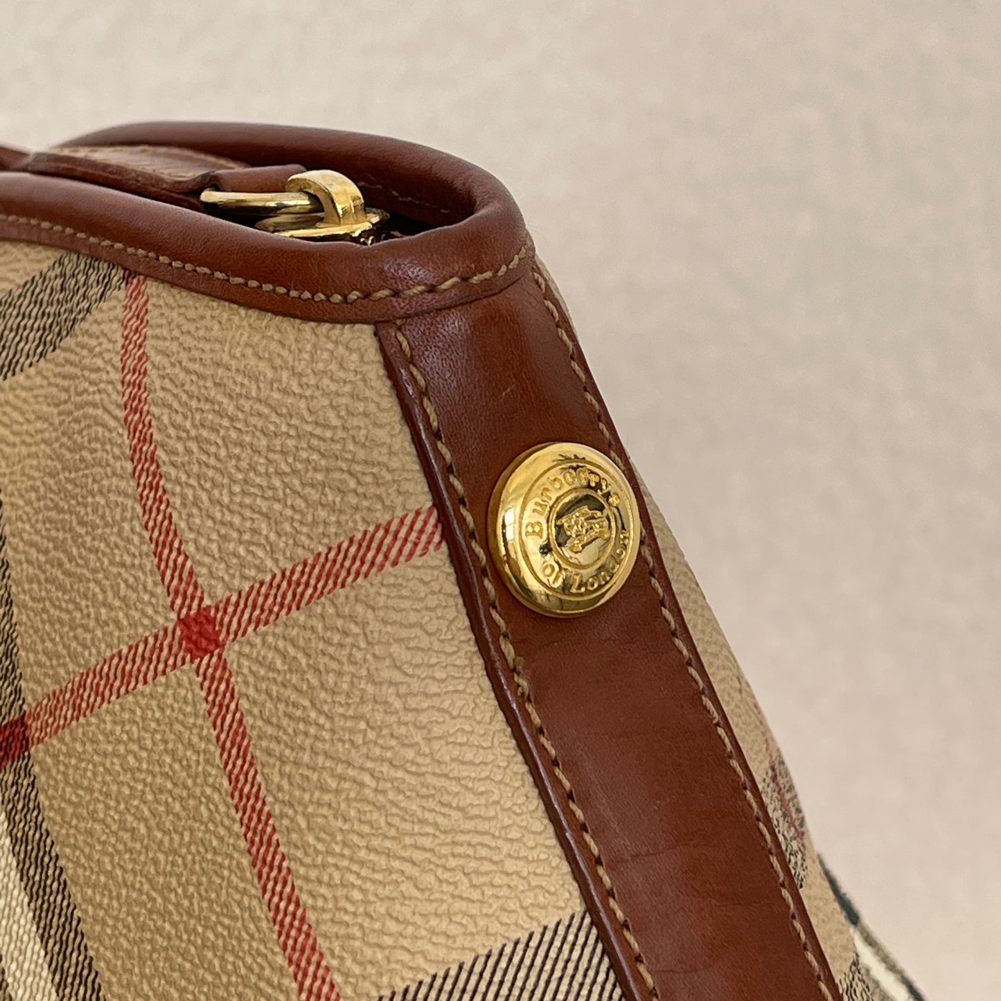 Burberry Check Tote in Beige