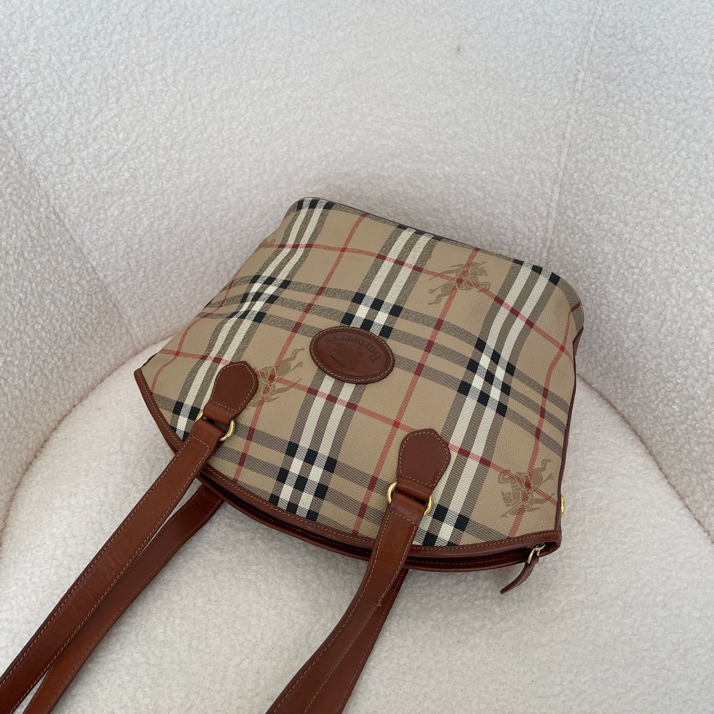 Burberry Check Tote in Beige