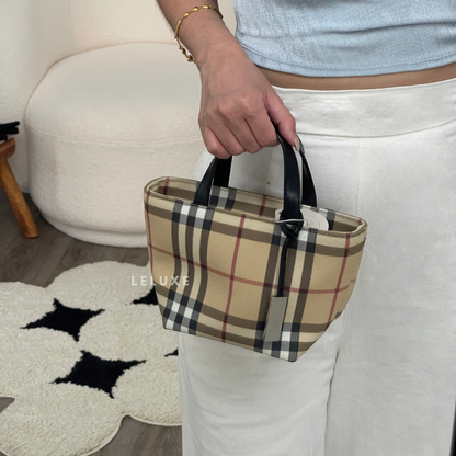 Burberry Neutral Mini Tote Bag