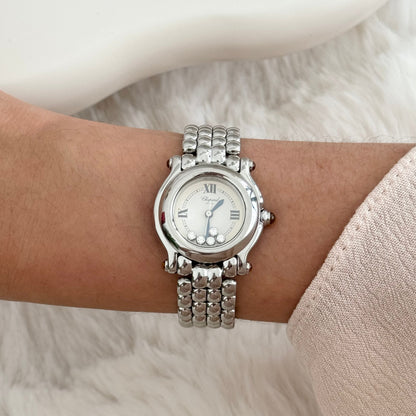 Chopard Happy Sport Ref. 8245 with 5 Floating Diamonds - Leluxe Vintage Sdn. Bhd.