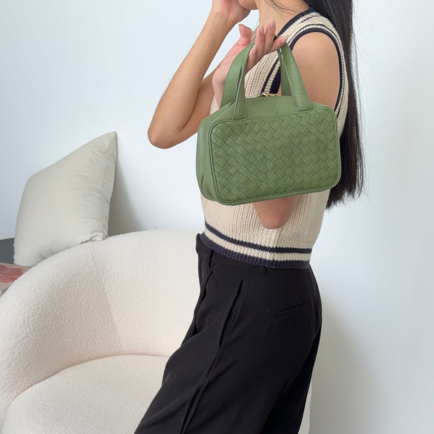 Bottega Veneta Intrecciato Mini Handbag Green