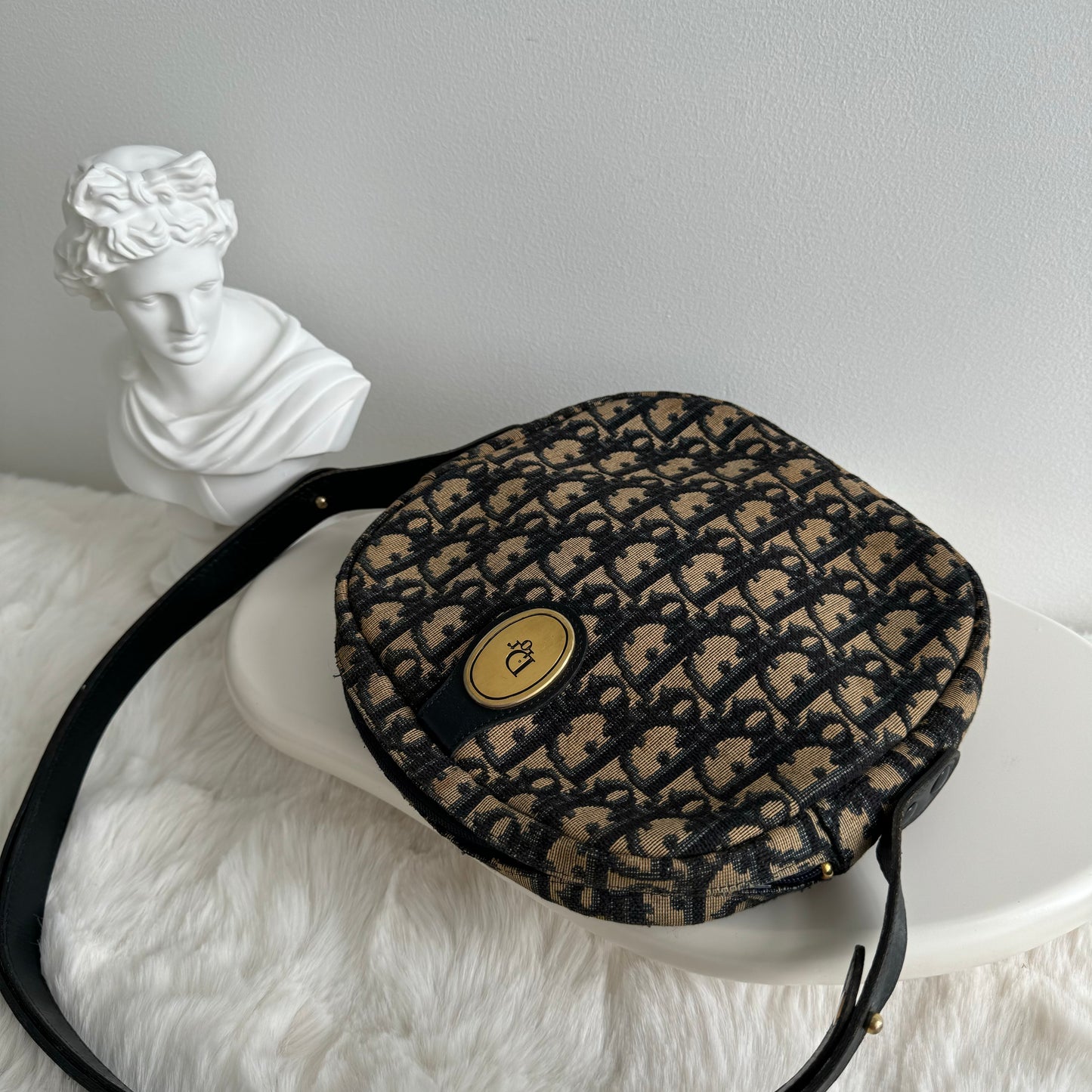 Dior Trotter Oblique Monogram Round Crossbody Bag