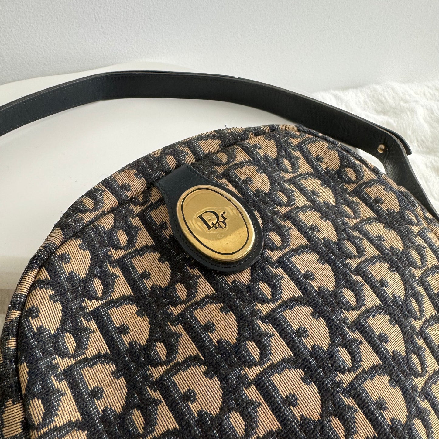 Dior Trotter Oblique Monogram Round Crossbody Bag