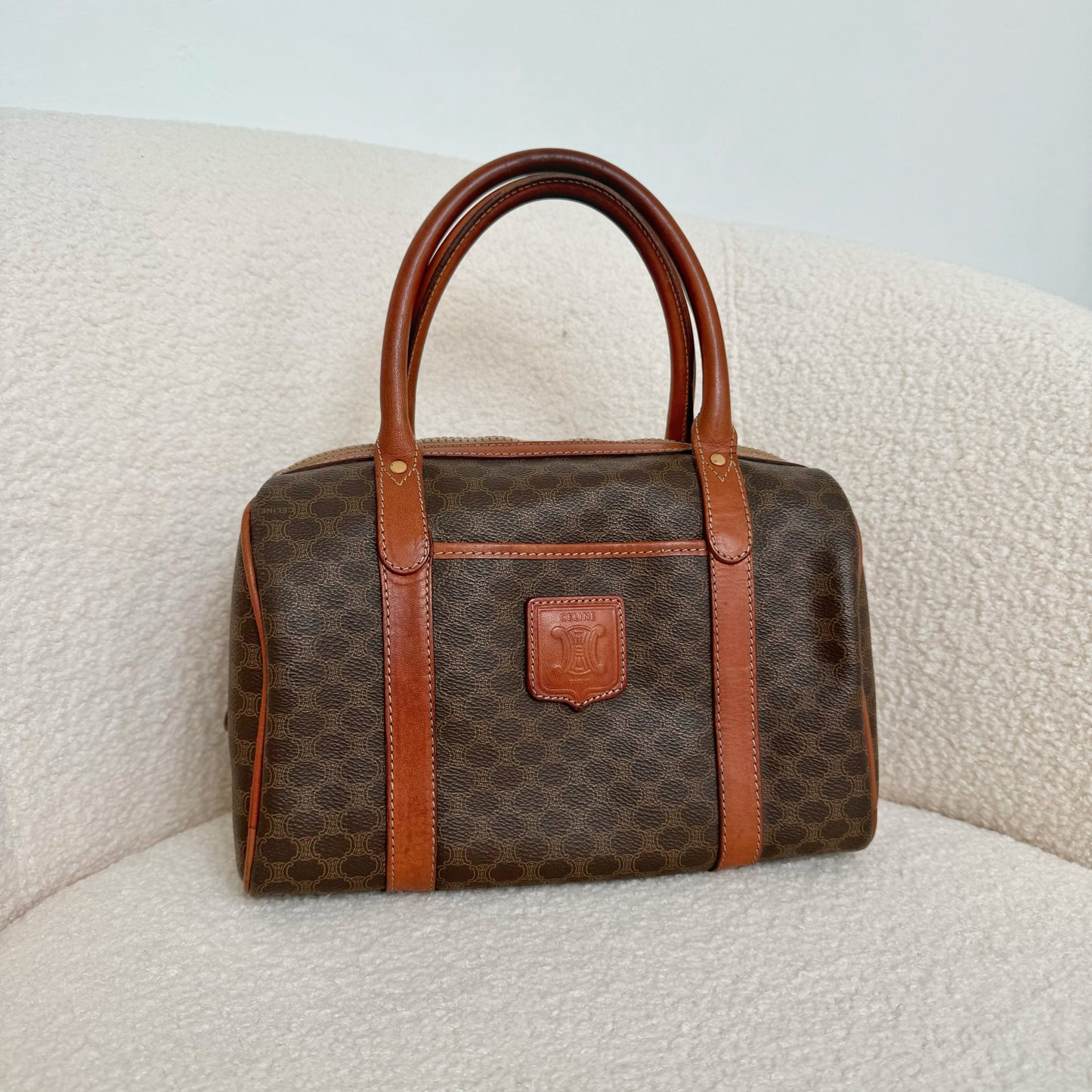 Celine Triomphe Macadam Monogram Boston 25